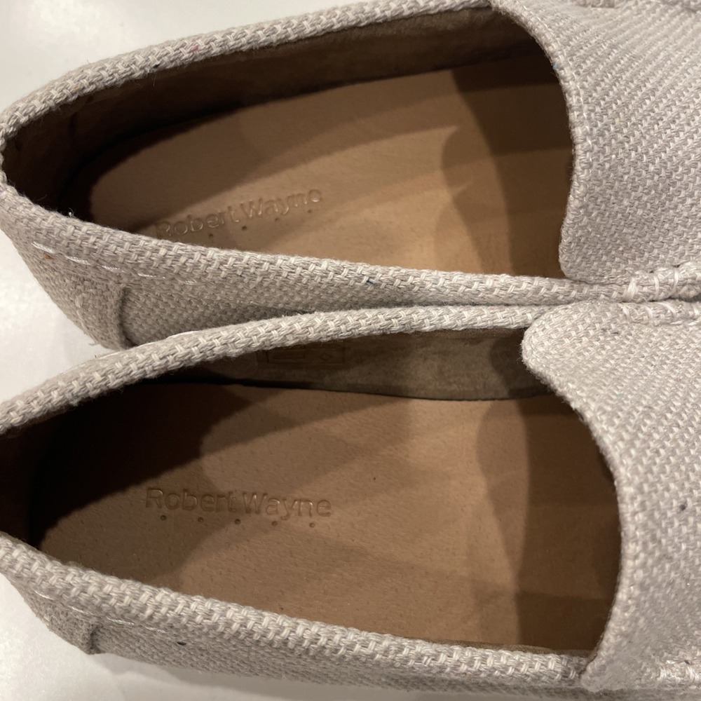 Robert Wayne Men's 10D Beige Canvas Loafers Slip On Preppy‎ Resort Casual Shoes - Picture 3 of 7